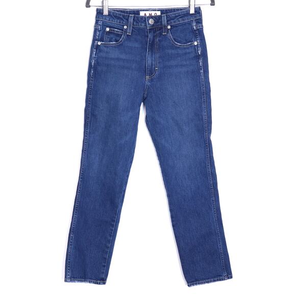 AMO Denim Chloe Crop High Rise Jean Affection Blue Straight Fit Women's 27 - Picture 1 of 12